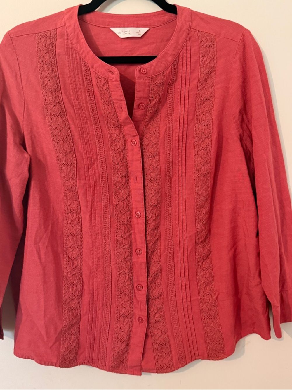LC Lauren Conrad Coral Button-Down Shirt